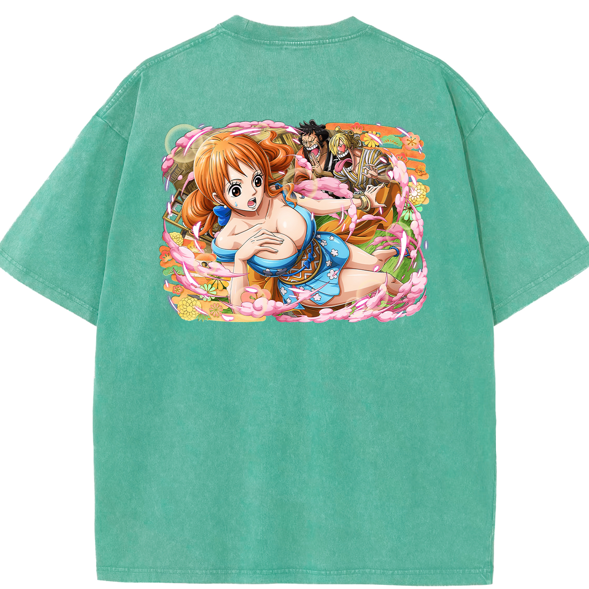 ワンピース ナミ ONE PIECE Nami 綿100% ヴィンテージ風 半袖Tシャツ（背面プリント）
